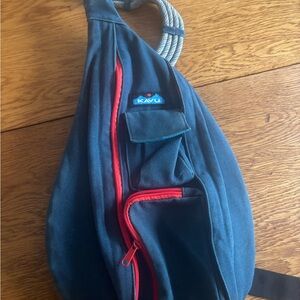 Kavu Blue and Red Rope Cross Body Sling Bag
